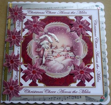Snowy Village Across the Miles Lattice Corner 8in Topper by Angela MacWillson