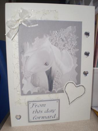 Lilies and Lace Pyramid Card Front by Angela Paterson