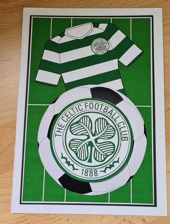 Football Fan in Green & White Hoops by Angela Sangster