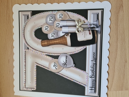 I Card Front Anniversary 70 Years by Angela Sangster