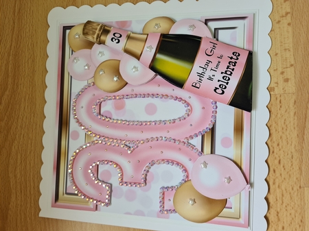 Birthday Celebration Pink & Gold Ages 18 to 100 by Angela Sangster