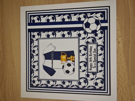 7X7 Blackburn Rovers Card Front, Topper & Decoupage  by Angela Sangster