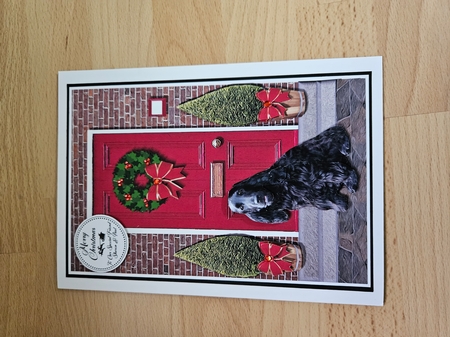 Christmas Door with Cocker Spaniel by Angela Sangster
