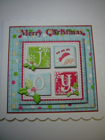 Merry Christmas Joy Square Card Front by Angela Sangster