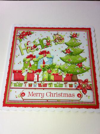 Hohoho Merry Christmas Presents 8x8 Card Front by Angela Sangster