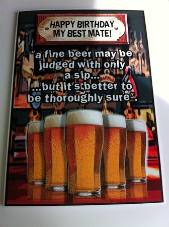 Happy Birthday Mate Pints of Beer by Angela Sangster