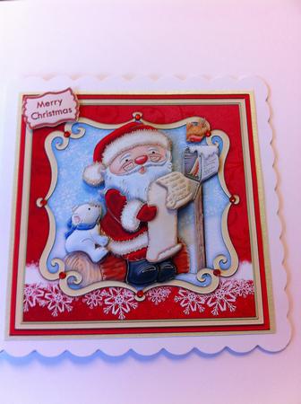 Santas Christmas Post Topper & Decoupage by Angela Sangster
