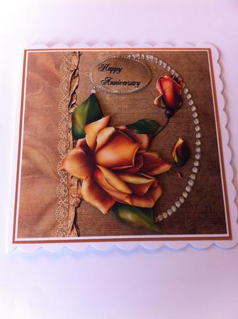 Flame Rose Decoupage by Angela Sangster