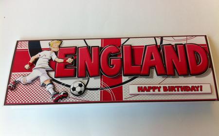 England Football Dude Large Dl Card. by Angela Sangster