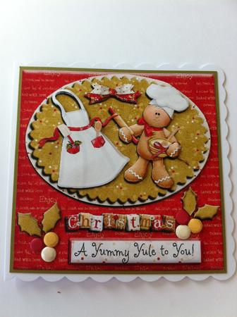 Christmas "a Yummy Yule to You" Card Front by Angela Sangster