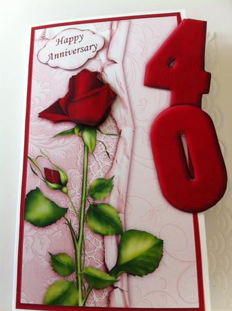 Ruby Wedding Anniversary or Birthday Over the Side by Angela Sangster