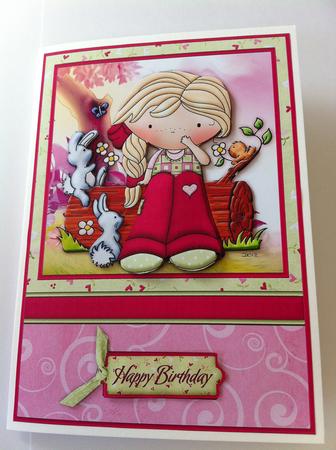 Flowers for Izzy Card Front & Decoupage by Angela Sangster