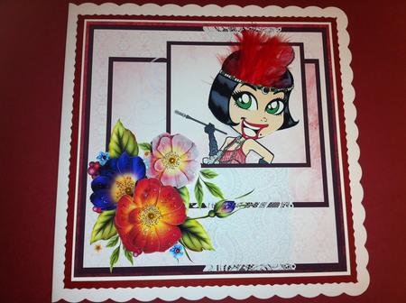 Flappa & Flowers in Red 8x8inch Step by Step by Angela Sangster