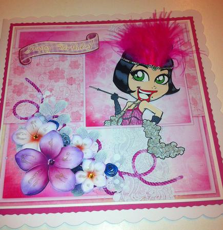 Flappa & Flowers in Pink 8x8inch Step by Step by Angela Sangster