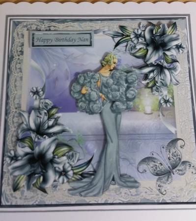 Lady in the Grey Dress 8x8 Card Mini Kit by Angela Sangster
