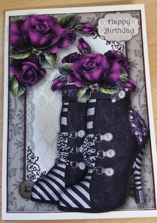 Steampunk Boots & Purple Roses Mini Kit by Angela Sangster