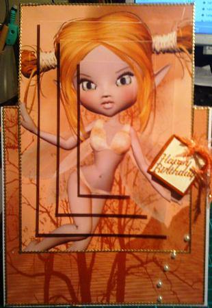 Topaz Fairy Over the Edge Card by Angela Smith