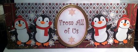 Red Penguins from All of Us Large Dl Decoupage Card Kit by Angela Smith
