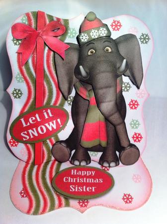 Cute Christmas Elephant Easel Kit by Angela Smith