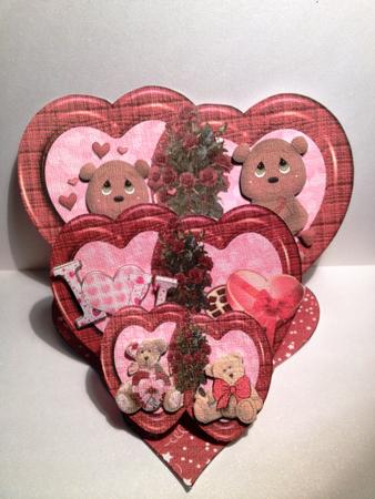 Double Hearts Triple Easel Card & Envelope by Angela Smith