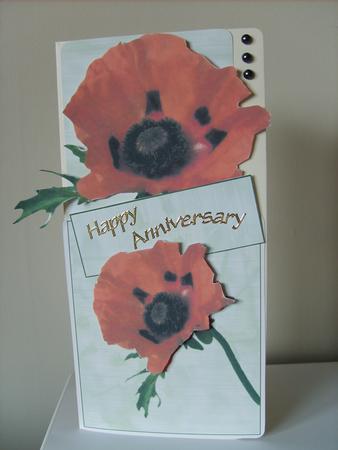 Poppy Card Front & Toppers. Sh0089 by ANGELA STYLES