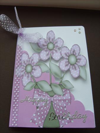 Blooming Lovely Pink Polka A5 Shaped Front Print & Fold by ANGELA STYLES