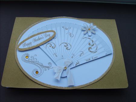 Gold Swirl Fan Wobble Card - Mother's Day/birthday by ANGELA STYLES
