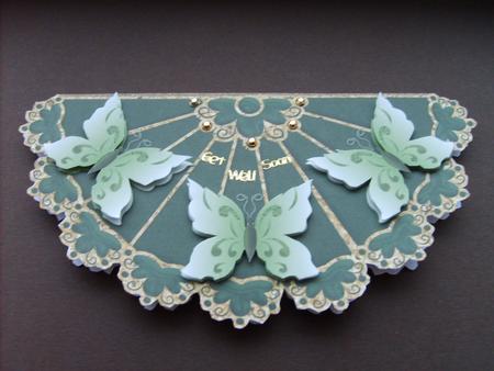 Three Butterflies Scalloped Wobble Card 2 by ANGELA STYLES