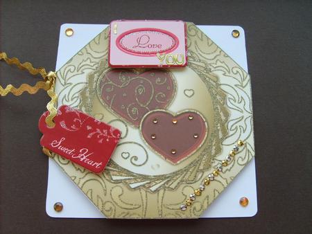 Octagon Shaped Topper with Two Hearts by ANGELA STYLES