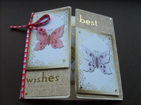 Butterfly in Gold Frame White Atc Cards Set by ANGELA STYLES