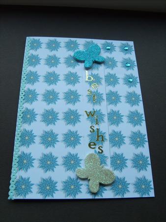 Oriental Blue Flowers Backing Paper (white) by ANGELA STYLES