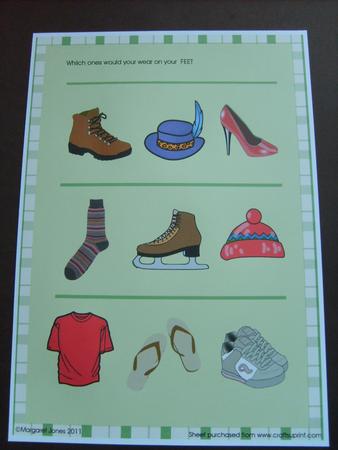 Which One Do You Wear on Your Feet - Kindergarten Sheet by ANGELA STYLES