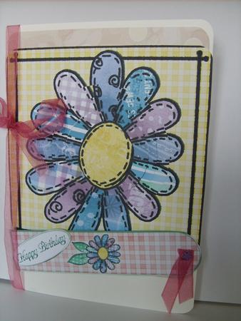 Patchwork Petals Quick Card with Circle Pyramage by ANGELA STYLES