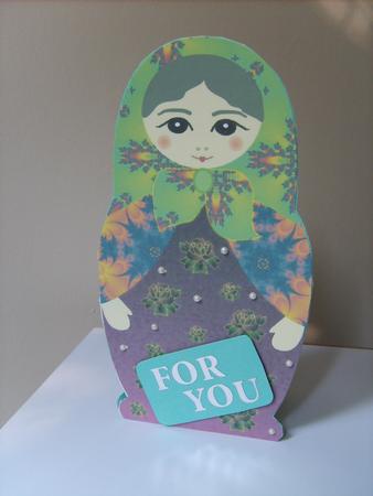 Russian Matryoshka Shaped Card by ANGELA STYLES