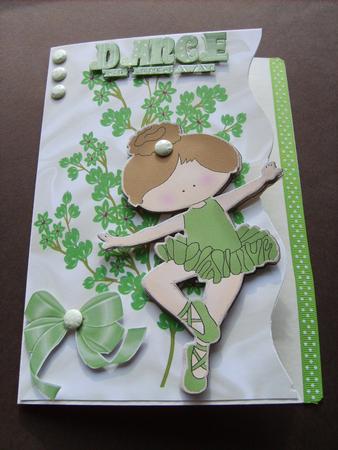 Little Ballerina in Green Dress, Wavy Edge by ANGELA STYLES