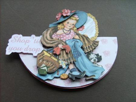 Birthday Shoppin No-hole Wobble Card by ANGELA STYLES