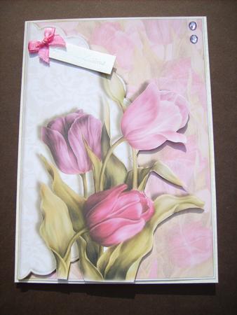 Beautiful Tulips Scalloped Edge Envelope Card by ANGELA STYLES