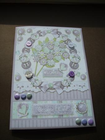 Flowers Because I Care Quick Cut & Fold Card Purples by ANGELA STYLES