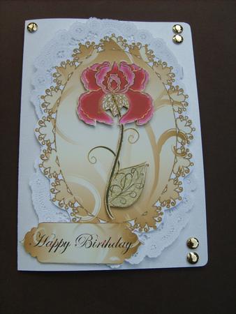 Scalloped Metallic Doily with Flower 2 by ANGELA STYLES