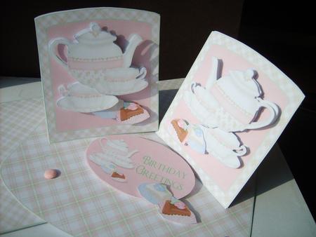 Tea for Two Double Twisted Easel Card with Decoupage by ANGELA STYLES