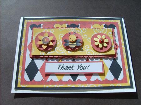 Bee Happy - Thank You Decoupage Card by ANGELA STYLES