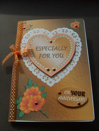 Lace Heart with Orange Roses by ANGELA STYLES