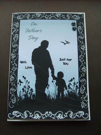 Father and Son Silhouette Wave Edge Stacker Card by ANGELA STYLES
