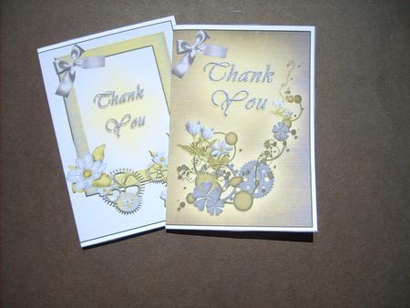 Set of Floral Steampunk Thank You Notelets by ANGELA STYLES