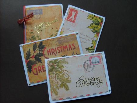 Vintage Christmas Holly Airmail Toppers by ANGELA STYLES
