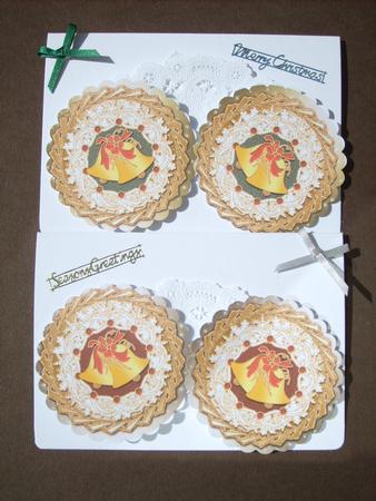 Christmas Bells Large Round Topper Set 2 by ANGELA STYLES