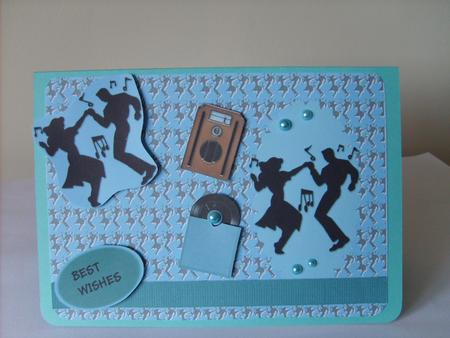 1950's Jiving Couple Quick Card with Decoupage by ANGELA STYLES