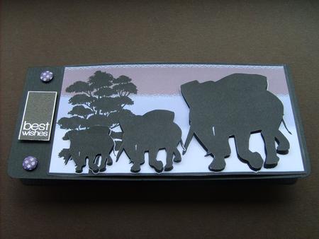 Purple Sunset in the Jungle Elephant Silhouettes by ANGELA STYLES