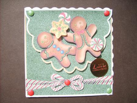 Ginger Bread Men Square Envelope Card by ANGELA STYLES