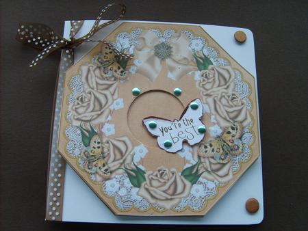 Coffee Roses Lace Octagon 8inch Picture Sheet by ANGELA STYLES